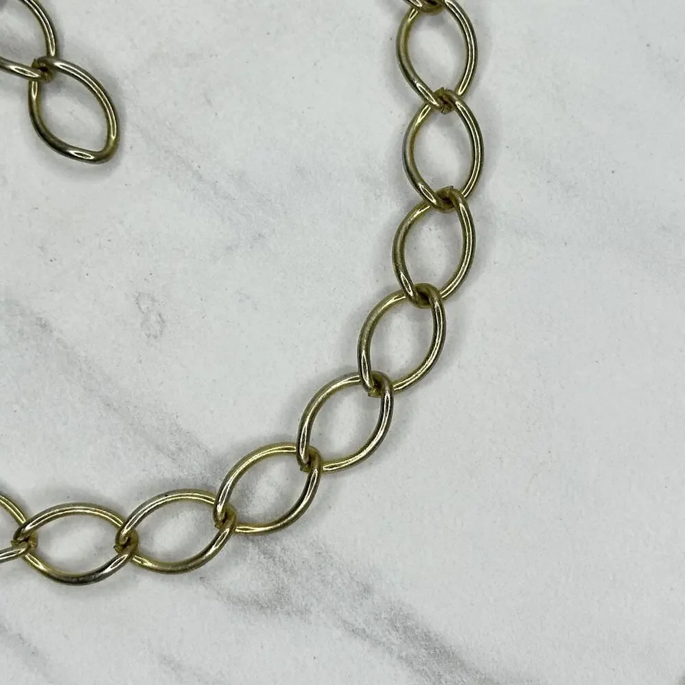 Simple Gold Tone Metal Chain Link Belt Basic Adjustable One Size (OS) ✨